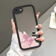 HONTINGA iPhone Se 2020 ile Uyumlu Aynalı Kılıfı Düşüme Önleyici Basitlik Anti Düşme Kamera Korumali Kelebek Desen Yumuşak Silikon Telefon Kılıfı Kadın ve Erkek Için Uygundur K2-9044