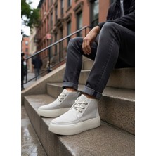 Baybonza BA0550 Içi Kürklü Bağcıklı Krem Erkek Tarz Spor Bot