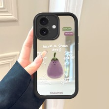 HONTINGA iPhone 16 ile Uyumlu Aynalı Kılıfı Düşüme Önleyici Basitlik Anti Düşme Kamera Korumali Meyve Deseni Desen Yumuşak Silikon Telefon Kılıfı Kadın ve Erkek Için Uygundur K2-9052