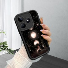 HONTINGA Realme C53 ile Uyumlu Kılıfı Düşüme Önleyici Basitlik Anti Düşme Kamera Korumali Gökyüzü Siyah Desen Yumuşak Silikon Telefon Kılıfı Kadın ve Erkek Için Uygundur K2-0240