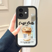 HONTINGA iPhone 16 ile Uyumlu Aynalı Kılıfı Düşüme Önleyici Basitlik Anti Düşme Kamera Korumali Kahve Deseni Desen Yumuşak Silikon Telefon Kılıfı Kadın ve Erkek Için Uygundur K2-9051