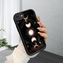 HONTINGA iPhone Se 2022 ile Uyumlu Kılıfı Düşüme Önleyici Basitlik Anti Düşme Kamera Korumali Gökyüzü Siyah Desen Yumuşak Silikon Telefon Kılıfı Kadın ve Erkek Için Uygundur K2-0240