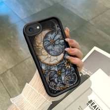 HONTINGA iPhone 7 ile Uyumlu Kılıfı Düşüme Önleyici Basitlik Anti Düşme Kamera Korumali Vintage Siyah Desen Yumuşak Silikon Telefon Kılıfı Kadın ve Erkek Için Uygundur K2-0239