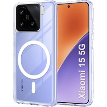 Hype Store Ehr. Mi 15 Uyumlu Kamera Korumalı Magsafe Wireless Şarj Özellikli Sert Sararmaz Kristal Şeffaf Kılıf