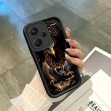 HONTINGA Xiaomi Redmi Note 13 Pro Plus ile Uyumlu Kılıfı Düşüme Önleyici Basitlik Anti Düşme Kamera Korumali Totem Siyah Desen Yumuşak Silikon Telefon Kılıfı Kadın ve Erkek Için Uygundur K2-0243