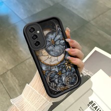 HONTINGA Samsung Galaxy M23 ile Uyumlu Kılıfı Düşüme Önleyici Basitlik Anti Düşme Kamera Korumali Vintage Siyah Desen Yumuşak Silikon Telefon Kılıfı Kadın ve Erkek Için Uygundur K2-0239