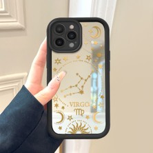 HONTINGA iPhone 15 Pro Max ile Uyumlu Aynalı Kılıfı Düşüme Önleyici Basitlik Anti Düşme Kamera Korumali Burç Deseni Desen Yumuşak Silikon Telefon Kılıfı Kadın ve Erkek Için Uygundur K2-9045