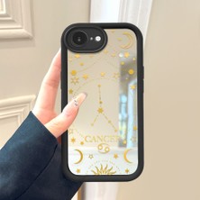 HONTINGA iPhone 16E ile Uyumlu Aynalı Kılıfı Düşüme Önleyici Basitlik Anti Düşme Kamera Korumali Burç Deseni Desen Yumuşak Silikon Telefon Kılıfı Kadın ve Erkek Için Uygundur K2-9049