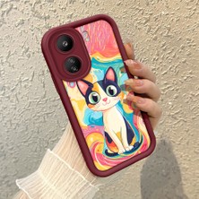 HONTINGA Poco C65 ile Uyumlu Kılıfı Düşüme Önleyici Basitlik Anti Düşme Kamera Korumali Yağlı Boya Bordo Desen Yumuşak Silikon Telefon Kılıfı Kadın ve Erkek Için Uygundur K2-7119