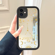 HONTINGA iPhone 12 ile Uyumlu Aynalı Kılıfı Düşüme Önleyici Basitlik Anti Düşme Kamera Korumali Burç Deseni Desen Yumuşak Silikon Telefon Kılıfı Kadın ve Erkek Için Uygundur K2-9049