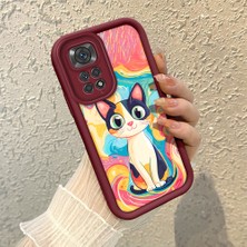 HONTINGA Xiaomi Redmi Note 11S ile Uyumlu Kılıfı Düşüme Önleyici Basitlik Anti Düşme Kamera Korumali Yağlı Boya Bordo Desen Yumuşak Silikon Telefon Kılıfı Kadın ve Erkek Için Uygundur K2-7119