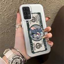 HONTINGA Samsung Galaxy A23 ile Uyumlu Kılıfı Silikon Kenar Sert Arka Düşüme Önleyici Basitlik Anti Düşme Kamera Korumali Kedi ve Fare Desen Telefon Kılıfı Kadın ve Erkek Için Uygundur K1-0572