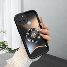 HONTINGA Realme C21Y ile Uyumlu Kılıfı Düşüme Önleyici Basitlik Anti Düşme Kamera Korumali Totem Siyah Desen Yumuşak Silikon Telefon Kılıfı Kadın ve Erkek Için Uygundur K2-0243