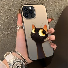 HONTINGA iPhone 16 Pro ile Uyumlu Kılıfı Silikon Kenar Sert Arka Düşüme Önleyici Basitlik Anti Düşme Kamera Korumali Sevimli Kedi Desen Telefon Kılıfı Kadın ve Erkek Için Uygundur K1-0575