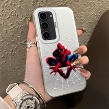 HONTINGA Samsung Galaxy S23 ile Uyumlu Kılıfı Silikon Kenar Sert Arka Düşüme Önleyici Basitlik Anti Düşme Kamera Korumali Spider Man Desen Telefon Kılıfı Kadın ve Erkek Için Uygundur K1-0576