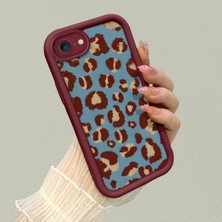 HONTINGA iPhone Se 2020 ile Uyumlu Kılıfı Düşüme Önleyici Basitlik Anti Düşme Kamera Korumali Pardesü Deseni Bordo Desen Yumuşak Silikon Telefon Kılıfı Kadın ve Erkek Için Uygundur K2-7118