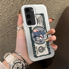 HONTINGA Samsung Galaxy S23 ile Uyumlu Kılıfı Silikon Kenar Sert Arka Düşüme Önleyici Basitlik Anti Düşme Kamera Korumali Kedi ve Fare Desen Telefon Kılıfı Kadın ve Erkek Için Uygundur K1-0572