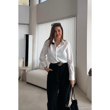 Et Ekru Sedef Düğmeli Gömlek