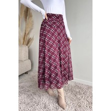 Julude Bel Büzgü Detaylı Desenli Tesettür Kiloş Etek P-00020321