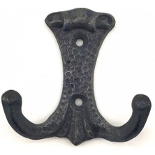 MiraLive Antika Tarz Dekoratif Pirinç Anıt Çiftli Vestiyer Askı - 85X72 Mm, Oksit