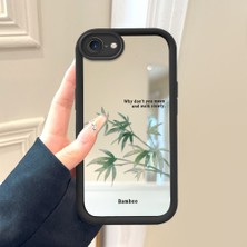 HONTINGA iPhone 8 ile Uyumlu Aynalı Kılıfı Düşüme Önleyici Basitlik Anti Düşme Kamera Korumali Bambü Deseni Desen Yumuşak Silikon Telefon Kılıfı Kadın ve Erkek Için Uygundur K2-9054