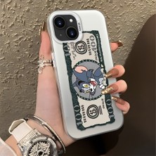 HONTINGA iPhone 15 Plus ile Uyumlu Kılıfı Silikon Kenar Sert Arka Düşüme Önleyici Basitlik Anti Düşme Kamera Korumali Kedi ve Fare Desen Telefon Kılıfı Kadın ve Erkek Için Uygundur K1-0572