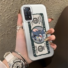 HONTINGA Xiaomi Redmi Note 11 Pro ile Uyumlu Kılıfı Silikon Kenar Sert Arka Düşüme Önleyici Basitlik Anti Düşme Kamera Korumali Kedi ve Fare Desen Telefon Kılıfı Kadın ve Erkek Için Uygundur K1-0572