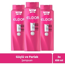 Elidor Superblend Saç Bakım Şampuanı Güçlü ve Parlak 650 ml X3