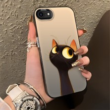 HONTINGA iPhone Se 2022 ile Uyumlu Kılıfı Silikon Kenar Sert Arka Düşüme Önleyici Basitlik Anti Düşme Kamera Korumali Sevimli Kedi Desen Telefon Kılıfı Kadın ve Erkek Için Uygundur K1-0575