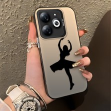 HONTINGA Infinix Smart 8 ile Uyumlu Kılıfı Silikon Kenar Sert Arka Düşüme Önleyici Basitlik Anti Düşme Kamera Korumali Bale Desen Telefon Kılıfı Kadın ve Erkek Için Uygundur K1-0573