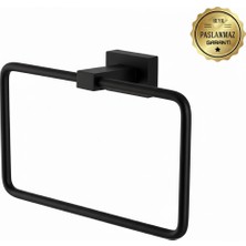 Premium Pirinç Katre Kare Havluluk Mat Siyah