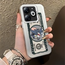 HONTINGA Infinix Hot 40I ile Uyumlu Kılıfı Silikon Kenar Sert Arka Düşüme Önleyici Basitlik Anti Düşme Kamera Korumali Kedi ve Fare Desen Telefon Kılıfı Kadın ve Erkek Için Uygundur K1-0572