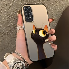 HONTINGA Xiaomi Redmi Note 11 ile Uyumlu Kılıfı Silikon Kenar Sert Arka Düşüme Önleyici Basitlik Anti Düşme Kamera Korumali Sevimli Kedi Desen Telefon Kılıfı Kadın ve Erkek Için Uygundur K1-0575