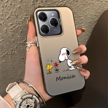 HONTINGA Tecno Spark 20 Pro ile Uyumlu Kılıfı Silikon Kenar Sert Arka Düşüme Önleyici Basitlik Anti Düşme Kamera Korumali Monica Desen Telefon Kılıfı Kadın ve Erkek Için Uygundur K1-0574
