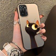 HONTINGA Xiaomi Redmi Note 10 4g ile Uyumlu Kılıfı Silikon Kenar Sert Arka Düşüme Önleyici Basitlik Anti Düşme Kamera Korumali Sevimli Kedi Desen Telefon Kılıfı Kadın ve Erkek Için Uygundur K1-0575