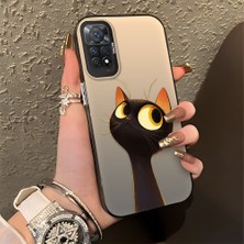 HONTINGA Xiaomi Redmi Note 11 Pro ile Uyumlu Kılıfı Silikon Kenar Sert Arka Düşüme Önleyici Basitlik Anti Düşme Kamera Korumali Sevimli Kedi Desen Telefon Kılıfı Kadın ve Erkek Için Uygundur K1-0575