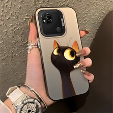 HONTINGA Xiaomi Redmi 9c ile Uyumlu Kılıfı Silikon Kenar Sert Arka Düşüme Önleyici Basitlik Anti Düşme Kamera Korumali Sevimli Kedi Desen Telefon Kılıfı Kadın ve Erkek Için Uygundur K1-0575
