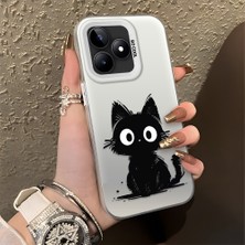 HONTINGA Realme Note 50 ile Uyumlu Kılıfı Silikon Kenar Sert Arka Düşüme Önleyici Basitlik Anti Düşme Kamera Korumali Sevimli Kedi Desen Telefon Kılıfı Kadın ve Erkek Için Uygundur K1-0575