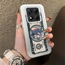 HONTINGA Xiaomi Redmi Note 14 Pro ile Uyumlu Kılıfı Silikon Kenar Sert Arka Düşüme Önleyici Basitlik Anti Düşme Kamera Korumali Kedi ve Fare Desen Telefon Kılıfı Kadın ve Erkek Için Uygundur K1-0572