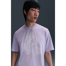 Nike Sportswear Max 90 Loose Fit Mens Ss Crew Nakış Baskılı Bol Kesim Erkek Günlük Tişört Mor