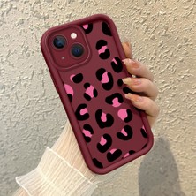 HONTINGA iPhone 15 Plus ile Uyumlu Kılıfı Düşüme Önleyici Basitlik Anti Düşme Kamera Korumali Inek Desenli Bordo Desen Yumuşak Silikon Telefon Kılıfı Kadın ve Erkek Için Uygundur K2-7117