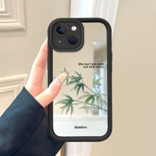 HONTINGA iPhone 13 ile Uyumlu Aynalı Kılıfı Düşüme Önleyici Basitlik Anti Düşme Kamera Korumali Bambü Deseni Desen Yumuşak Silikon Telefon Kılıfı Kadın ve Erkek Için Uygundur K2-9054