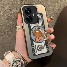 HONTINGA Realme C55 ile Uyumlu Kılıfı Silikon Kenar Sert Arka Düşüme Önleyici Basitlik Anti Düşme Kamera Korumali Kedi ve Fare Desen Telefon Kılıfı Kadın ve Erkek Için Uygundur K1-0572