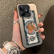 HONTINGA Realme C53 ile Uyumlu Kılıfı Silikon Kenar Sert Arka Düşüme Önleyici Basitlik Anti Düşme Kamera Korumali Kedi ve Fare Desen Telefon Kılıfı Kadın ve Erkek Için Uygundur K1-0572