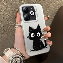 HONTINGA Infinix Smart 8 Pro ile Uyumlu Kılıfı Silikon Kenar Sert Arka Düşüme Önleyici Basitlik Anti Düşme Kamera Korumali Sevimli Kedi Desen Telefon Kılıfı Kadın ve Erkek Için Uygundur K1-0575