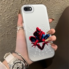 HONTINGA iPhone 8 ile Uyumlu Kılıfı Silikon Kenar Sert Arka Düşüme Önleyici Basitlik Anti Düşme Kamera Korumali Spider Man Desen Telefon Kılıfı Kadın ve Erkek Için Uygundur K1-0576