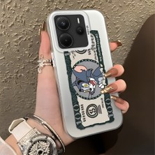 HONTINGA Xiaomi Redmi Note 14 ile Uyumlu Kılıfı Silikon Kenar Sert Arka Düşüme Önleyici Basitlik Anti Düşme Kamera Korumali Kedi ve Fare Desen Telefon Kılıfı Kadın ve Erkek Için Uygundur K1-0572