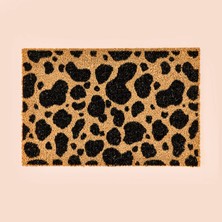 Giz Home Koko Leopar Desenli Kapı Paspası - Bej / Siyah - 40X60 cm