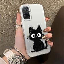 HONTINGA Xiaomi Redmi Note 11 Pro 4g ile Uyumlu Kılıfı Silikon Kenar Sert Arka Düşüme Önleyici Basitlik Anti Düşme Kamera Korumali Sevimli Kedi Desen Telefon Kılıfı Kadın ve Erkek Için Uygundur K1-0575