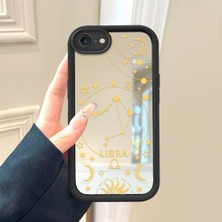 HONTINGA iPhone Se 2020 ile Uyumlu Aynalı Kılıfı Düşüme Önleyici Basitlik Anti Düşme Kamera Korumali Burç Deseni Desen Yumuşak Silikon Telefon Kılıfı Kadın ve Erkek Için Uygundur K2-9048
